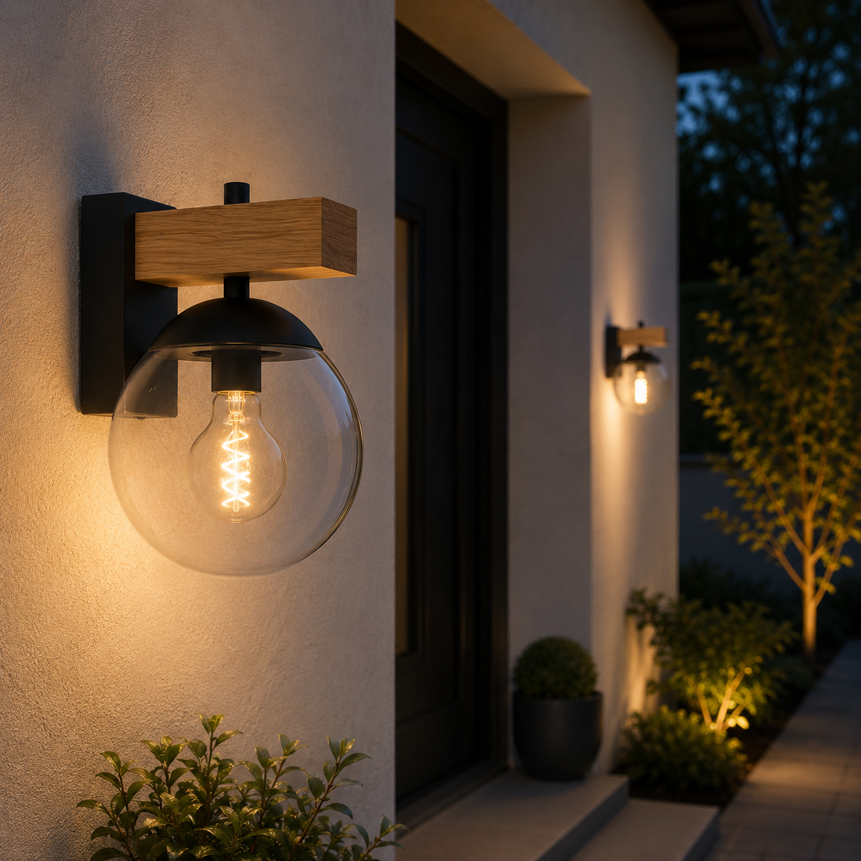 Aplica Exterior BUFALATA Black & Brown Eglo