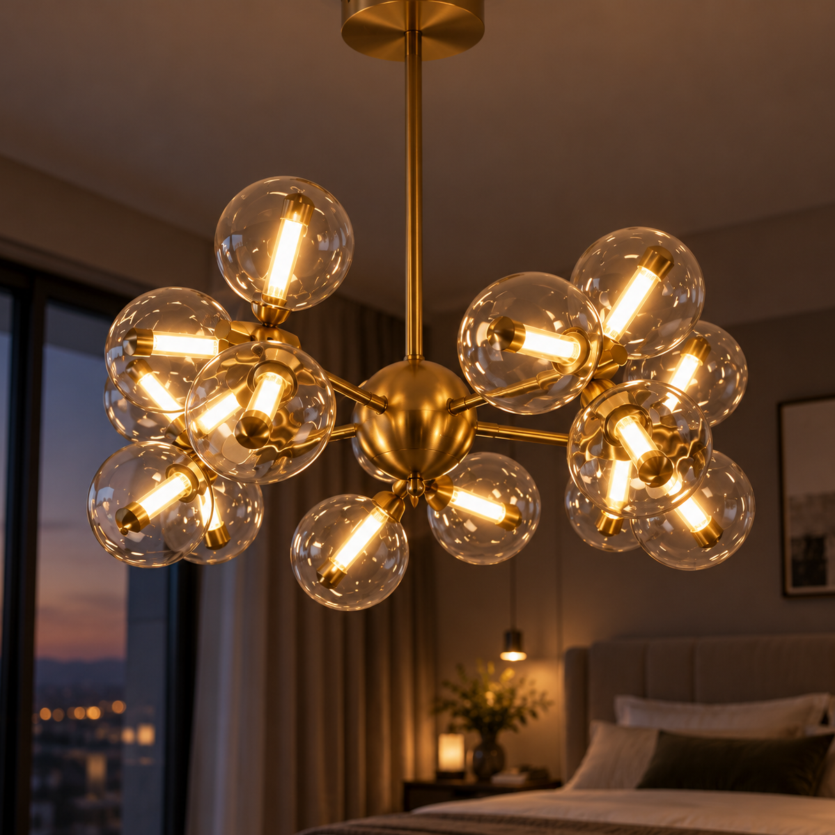 Lustra LED Abajur ELITE Gold Echivalent 150W