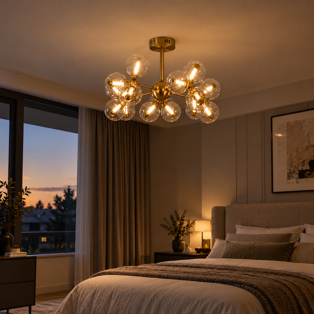 Lustra LED Abajur ELITE Gold Echivalent 150W