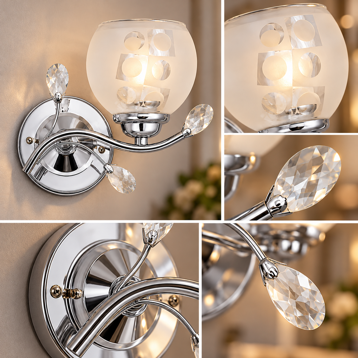 Aplica VENEZIA Chrome 1xE27 cu Abajur 20CM