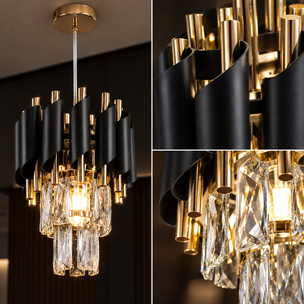 Candelabru Cristal BLACK PANTHER 200mm