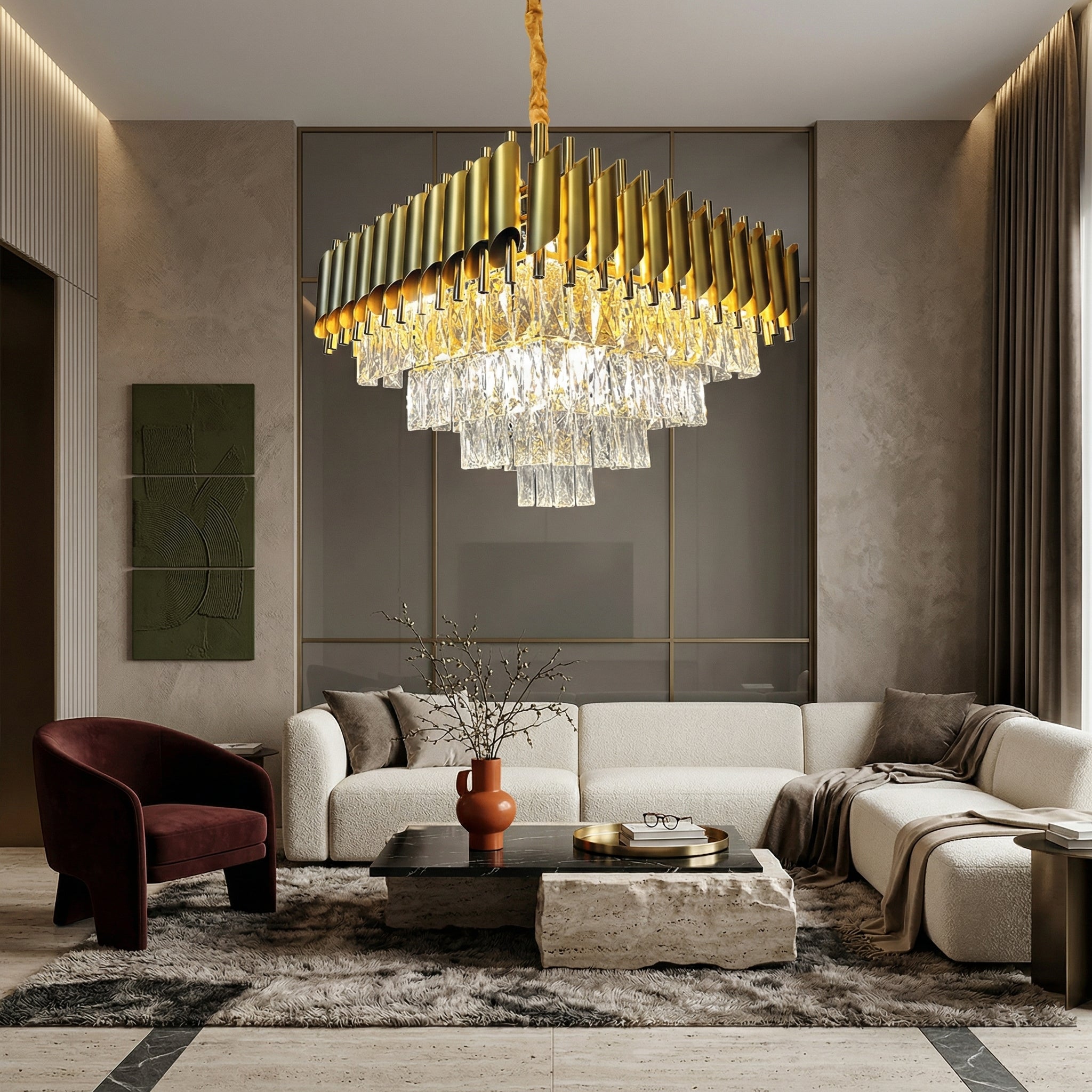 Candelabru Cristal GOLD PANTHER 8xE14 500mm