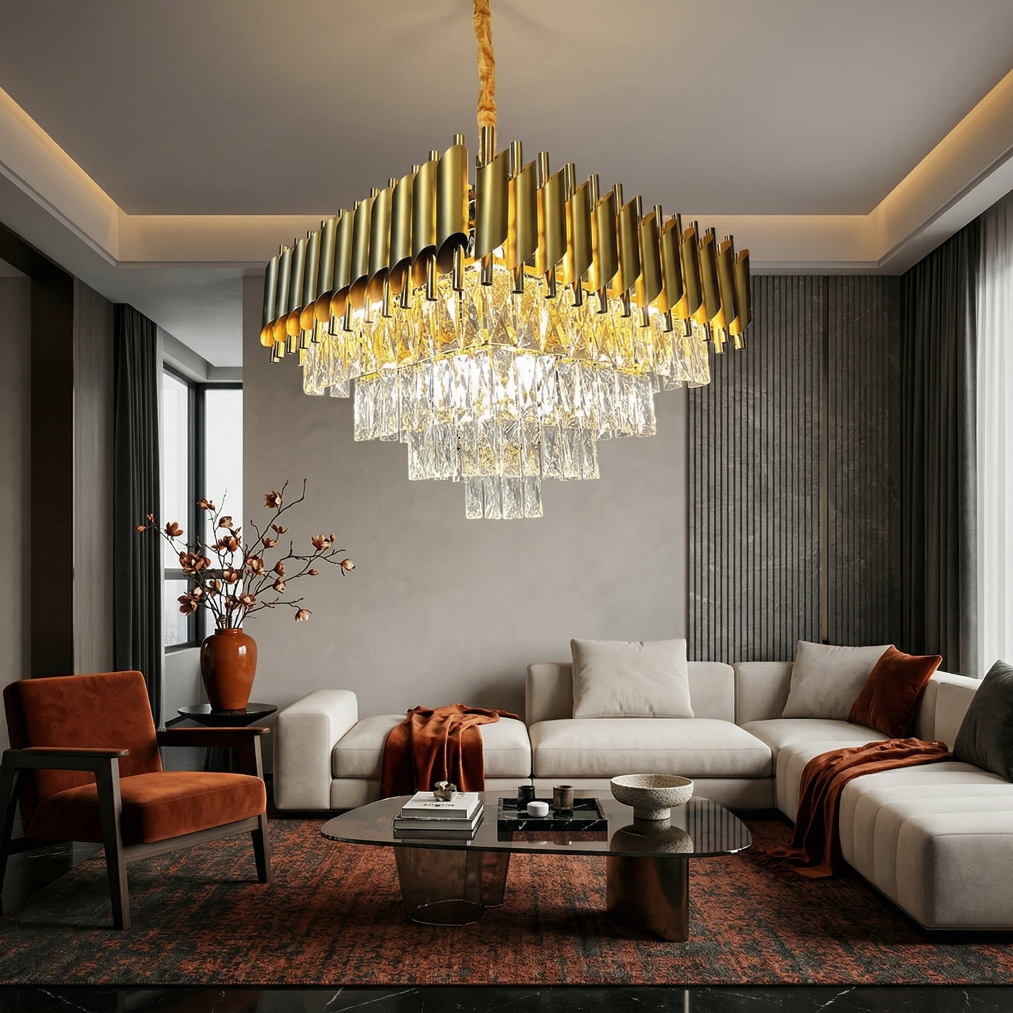 Candelabru Cristal GOLD PANTHER 8xE14 500mm