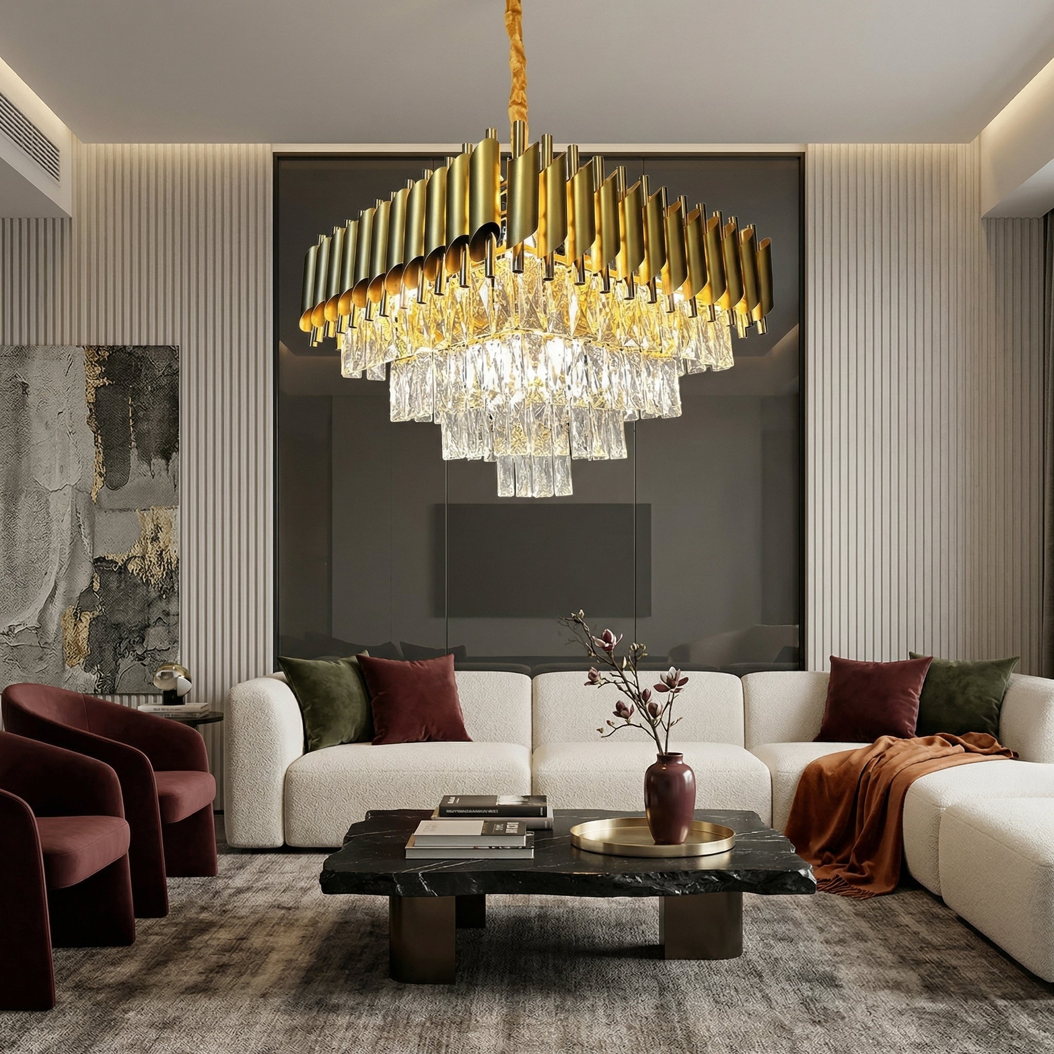 Candelabru Cristal GOLD PANTHER 8xE14 500mm