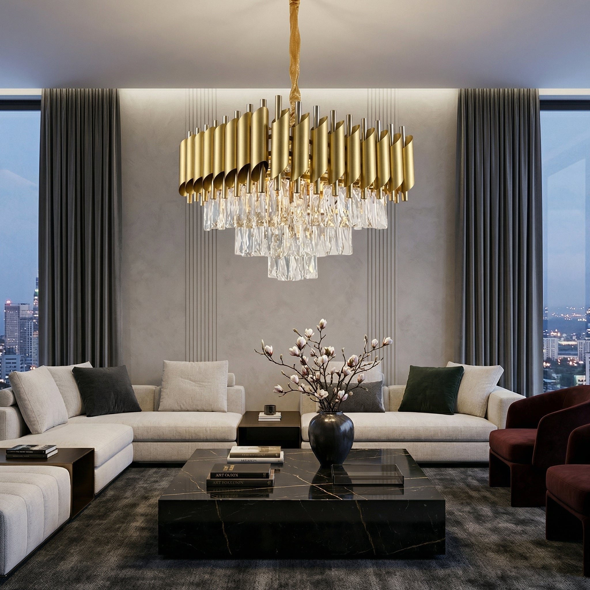 Candelabru Cristal GOLD PANTHER 6xE14 400mm