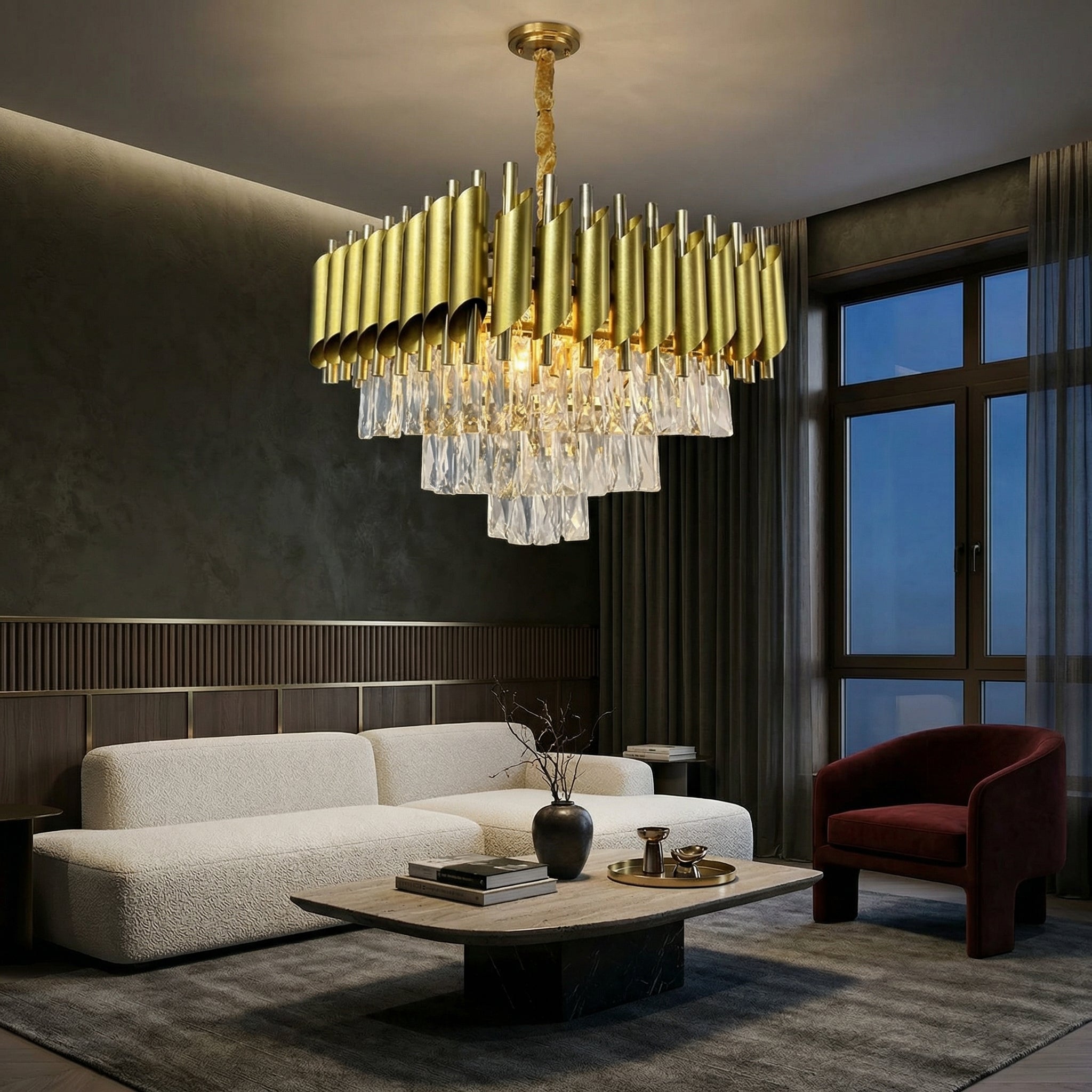 Candelabru Cristal GOLD PANTHER 6xE14 400mm