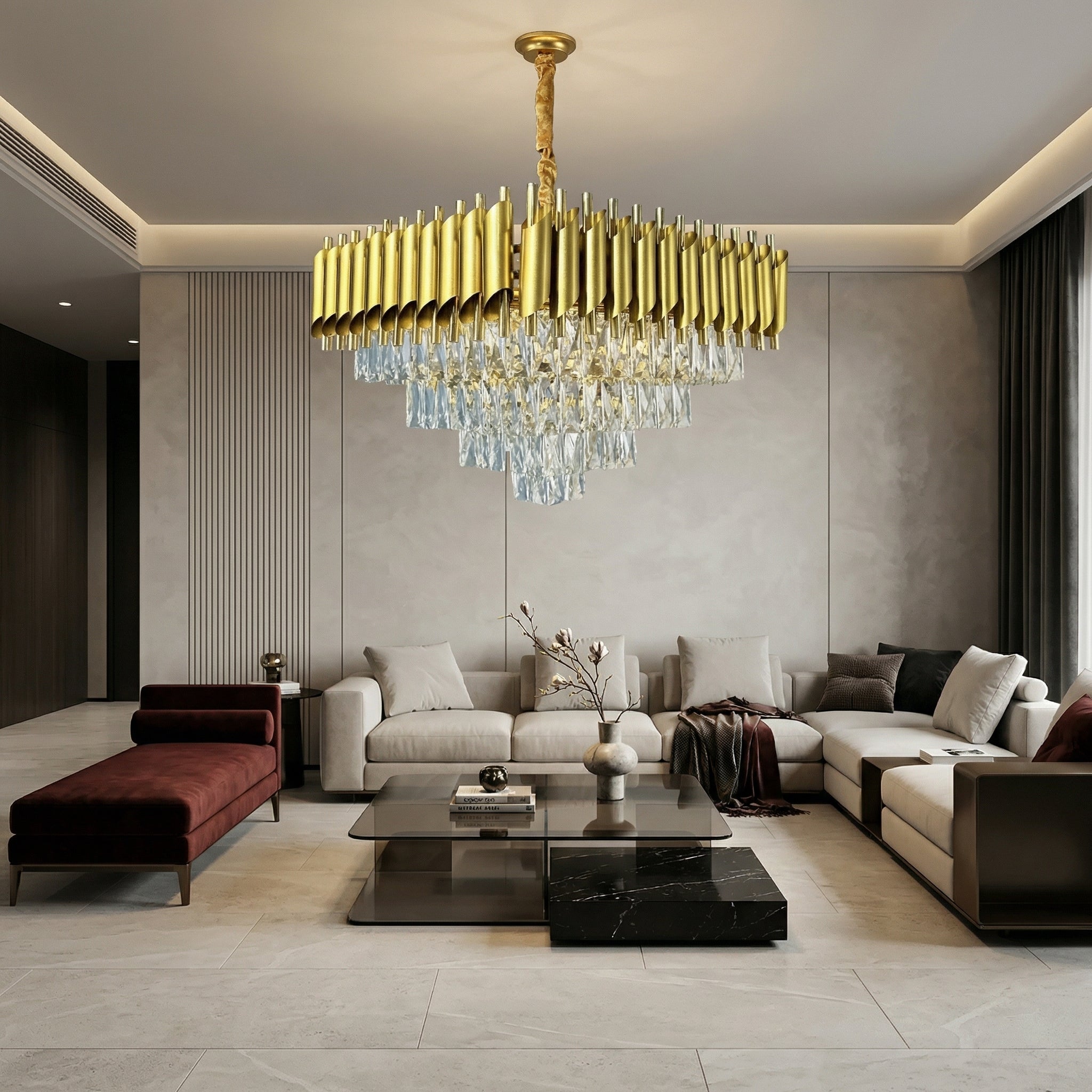 Candelabru Cristal GOLD PANTHER 10xE14 600mm