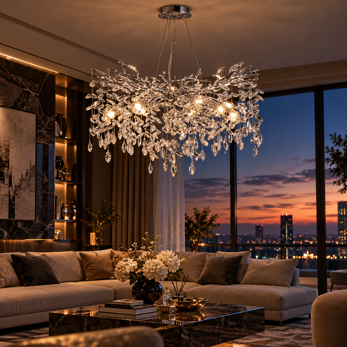 Candelabru Cristal LUXURY Silver CINDY 80cm Premium