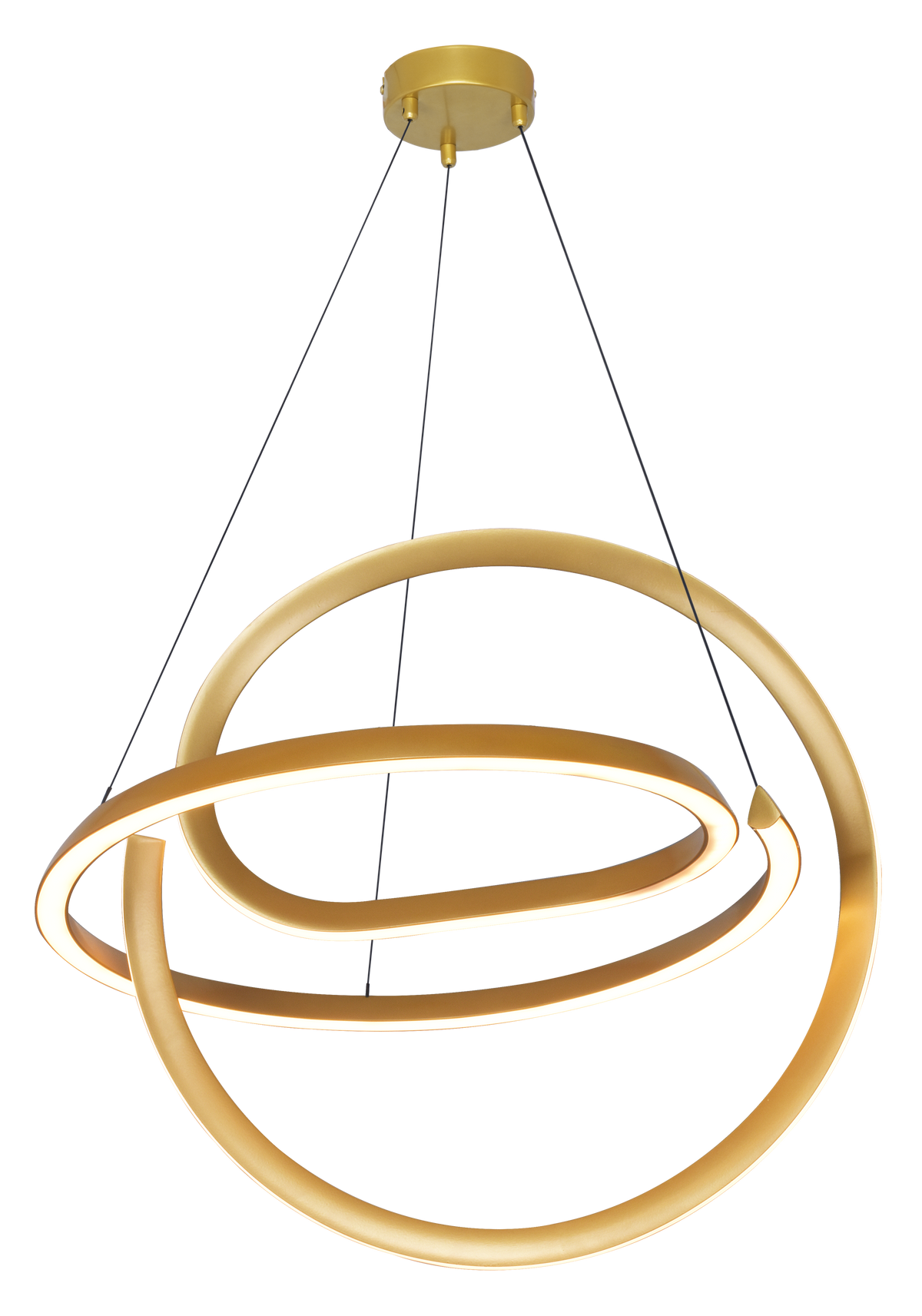 Lustra LED Suspendata 40W VELENNE Rings Gold Echivalent 250W Premium
