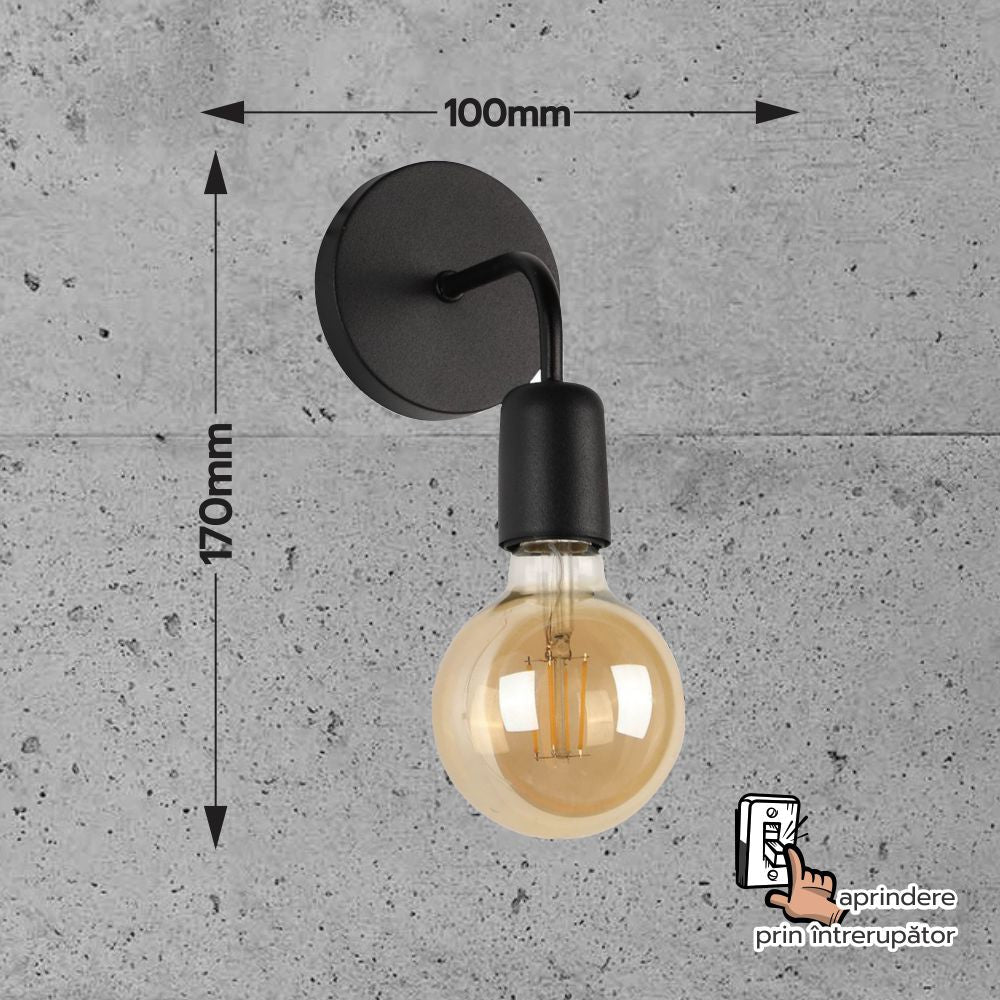 Aplica MOSSO 1xE27 Black