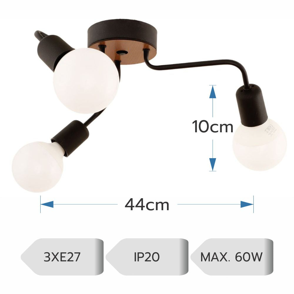 Lustra Abajur AHTAPOT 3XE27 Black