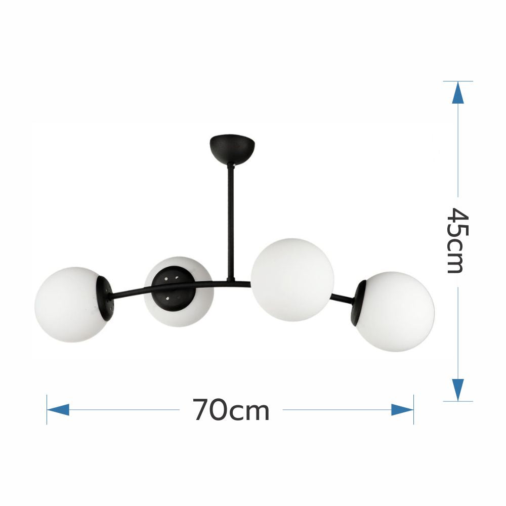 Lustra Abajur MARLA 4xE27 Black