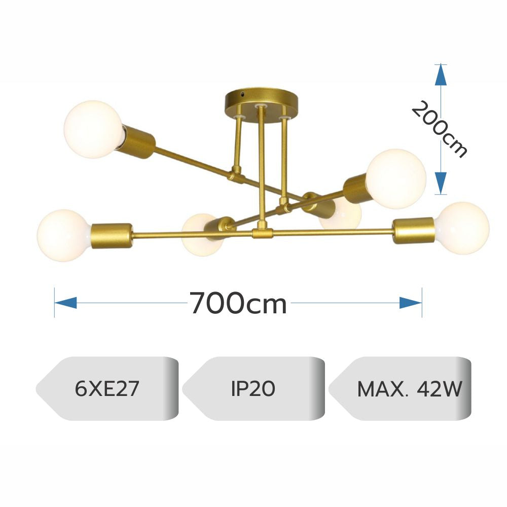 Lustra ASTRA 6XE27 Gold