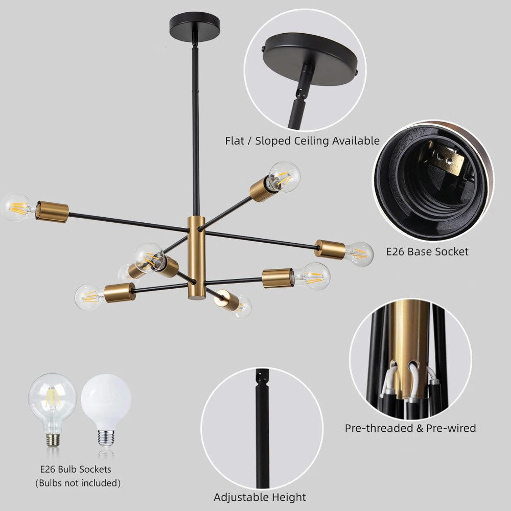 Lustra Abajur TAMIAS 6XE27 Black&Gold