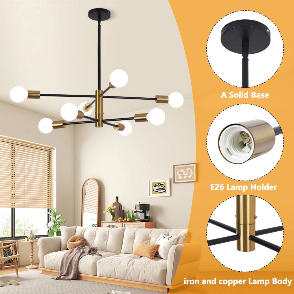 Lustra Abajur TAMIAS 6XE27 Black&Gold