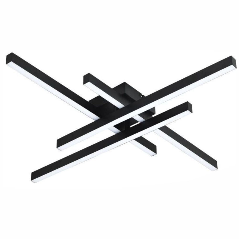 Lustra LED 4 Modern LINES Black Echivalent 400W Telecomanda