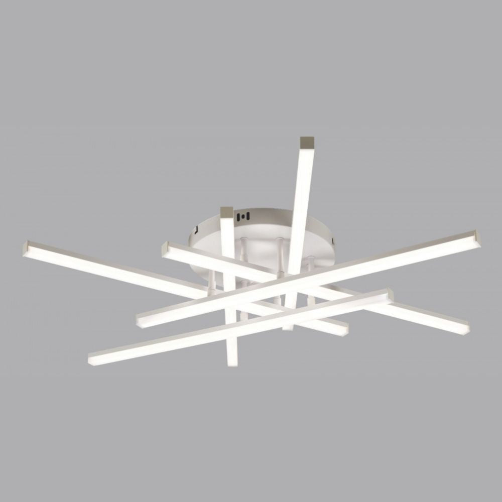Lustra LED 6 LINES Design Round Alba Echivalent 600W Telecomanda