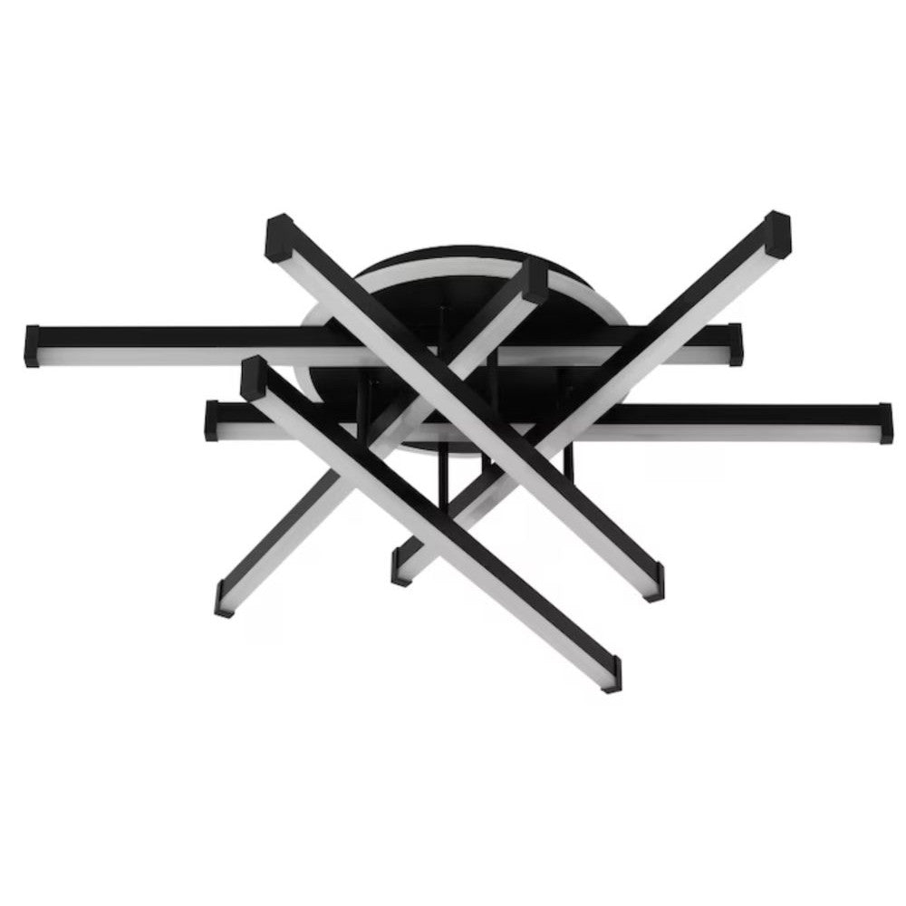 Lustra LED 6 LINES Design Round Black Echivalent 600W Telecomanda