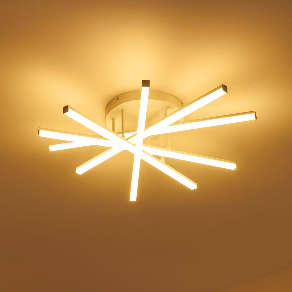 Lustra LED 5 Modern LINES STELLA White Echivalent 600W Telecomanda