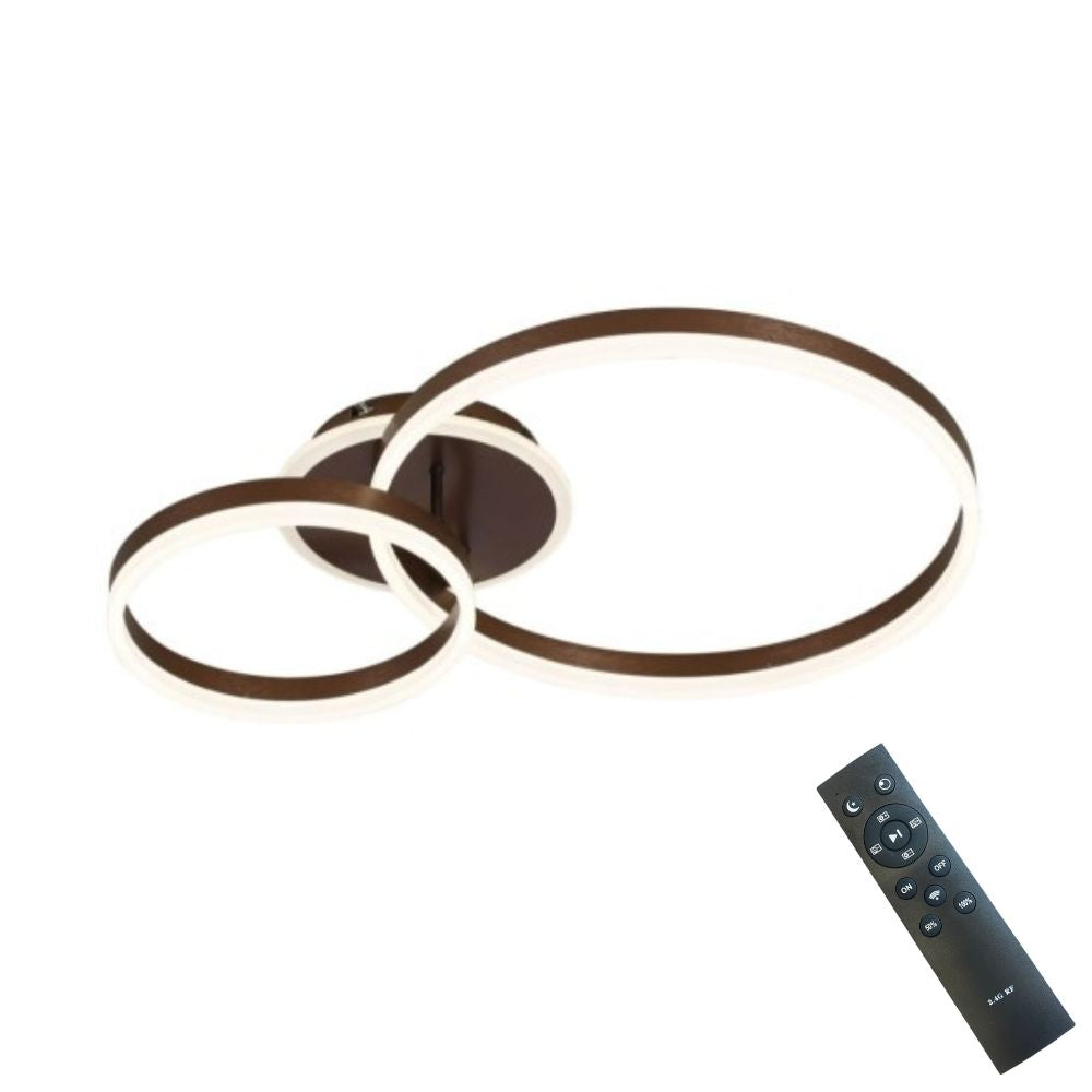 Lustra LED Beauty Brown 2 BIG Circle Echivalent 500W Telecomanda