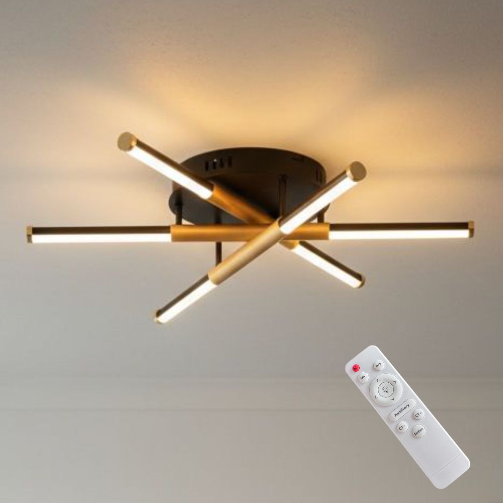 Lustra LED RIVIERA Gold&Black Echivalent 100W Telecomanda