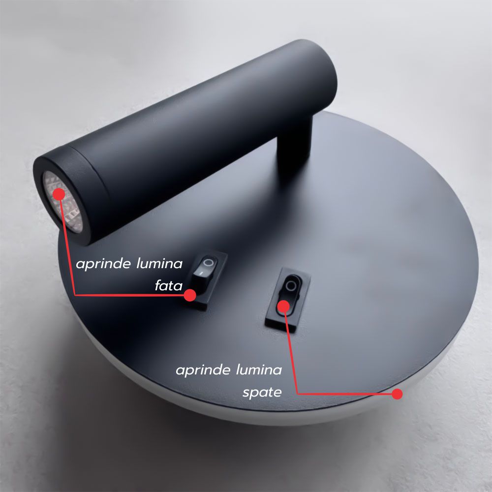 Aplica cu 1 Spot Reglabil MALMO Black 14CM