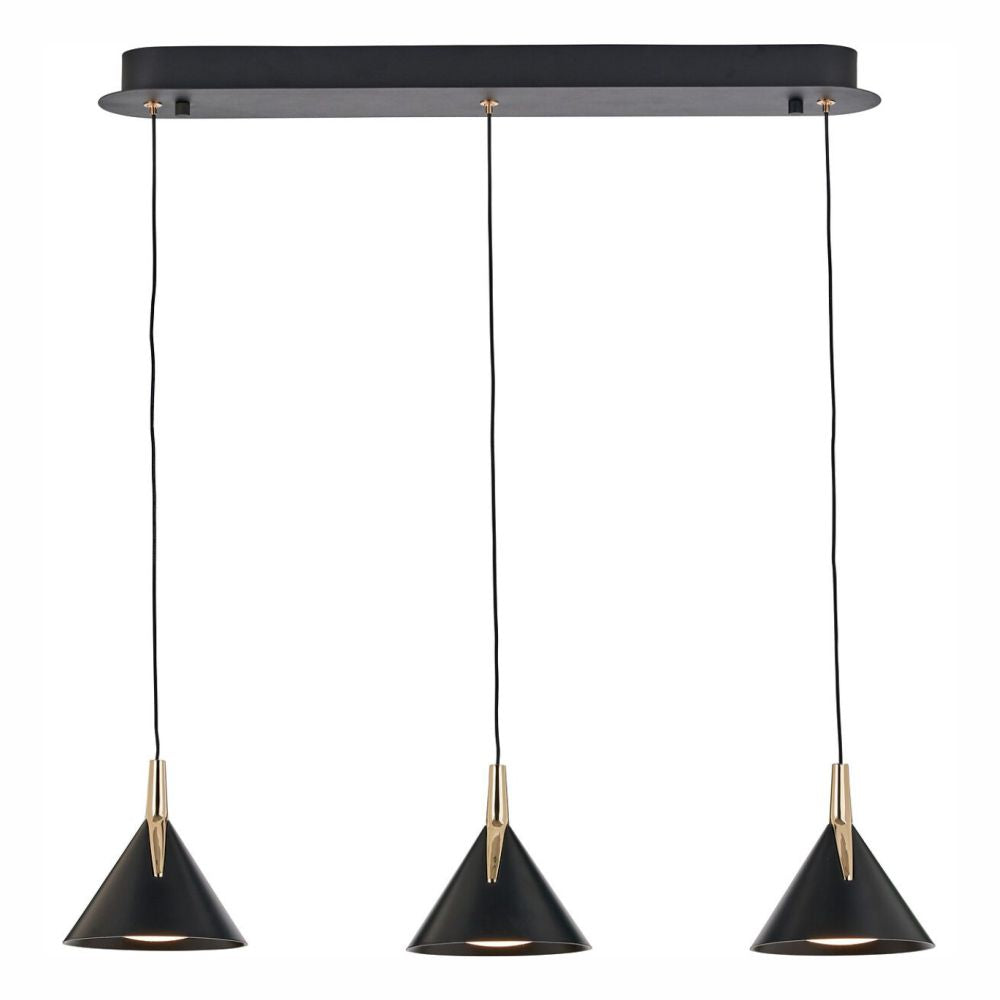 Lustra LED Suspendata GEMINI Echivalent 150W Black&Gold