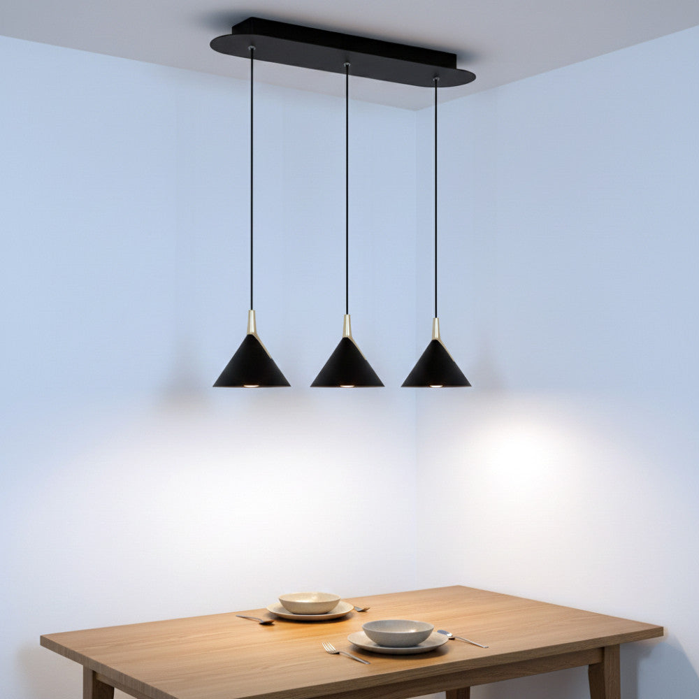 Lustra LED Suspendata GEMINI Echivalent 150W Black&Gold