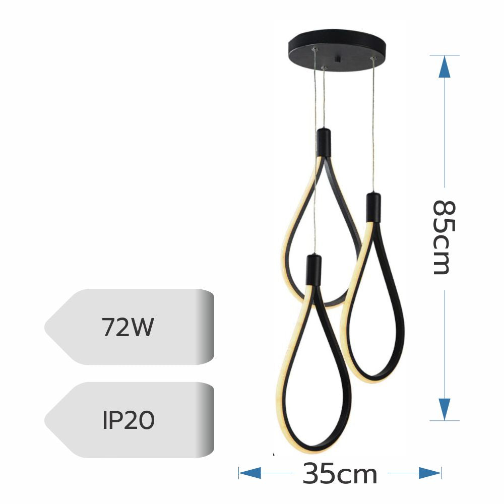 Lustra LED Suspendata TREND Echivalent 400W Black