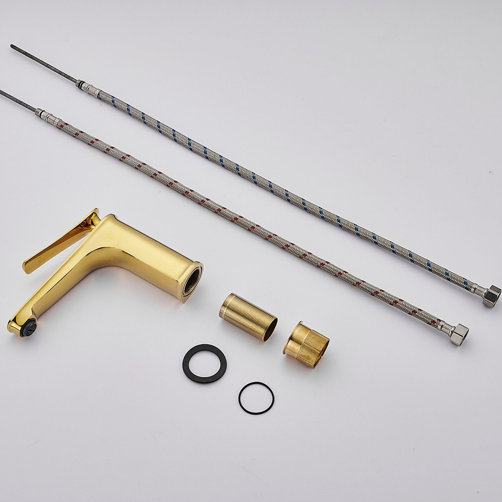 Baterie de Lavoar din Alama cu Finisaj Aurit Lucios