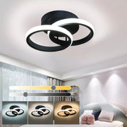 Lustra LED 28W Double RING Negru Echivalent 150W