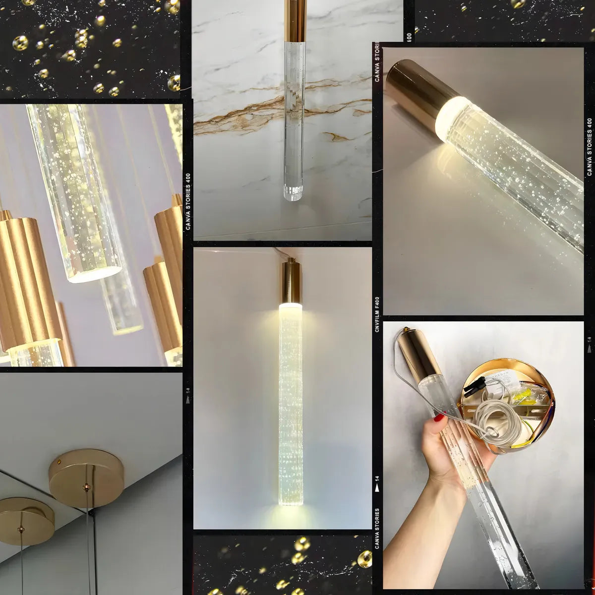 Pendul BUBBLE Glass Gold