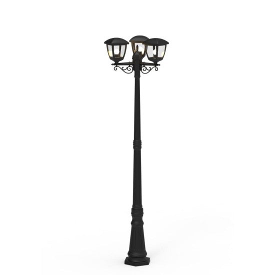 Stalp De Gradina KROLIN Tip Felinar Negru 3xE27 220CM