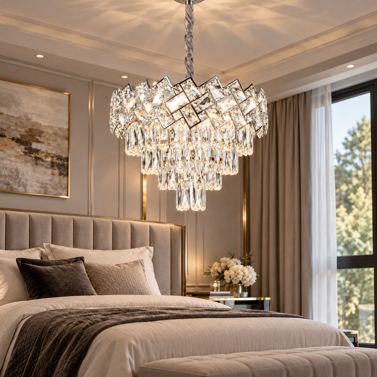 Candelabru Cristal Malli Silver 40cm