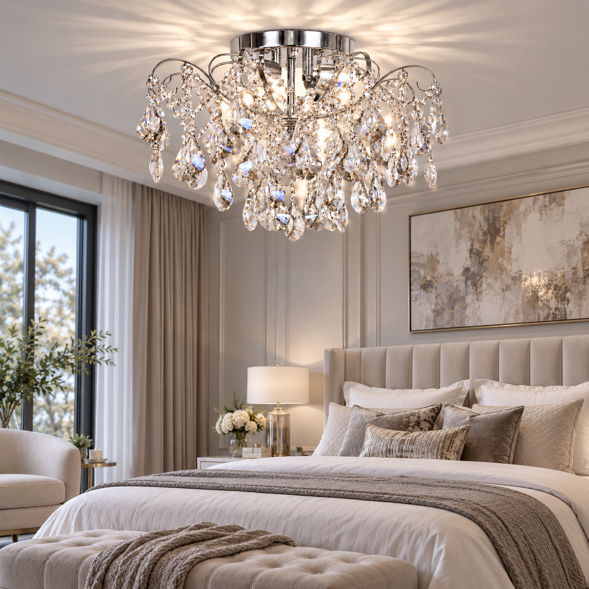 Candelabru MONACO Cristal Silver ⌀50cm