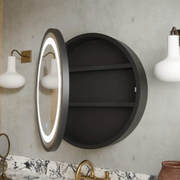 Dulap baie cu Oglinda LED Ovala 50cm 3 Lumini si Dezaburire