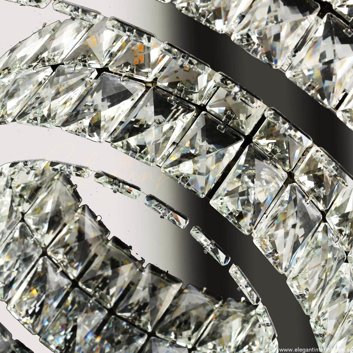 Lustra LED TWO CIRCLE Cristal Echivalent 500W Telecomanda