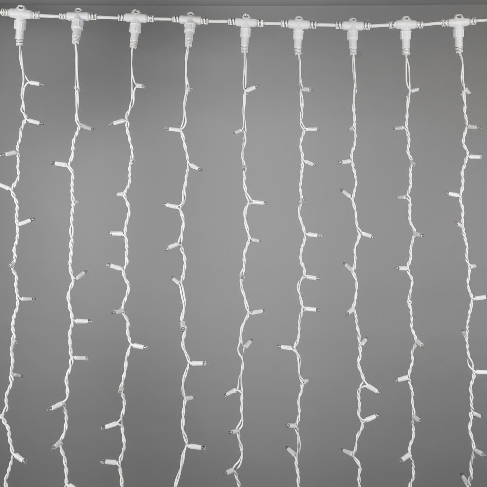 Instalatie LED Perdea Snowvale 500x80cm Lumina Calda 180 LED-uri Fir Alb