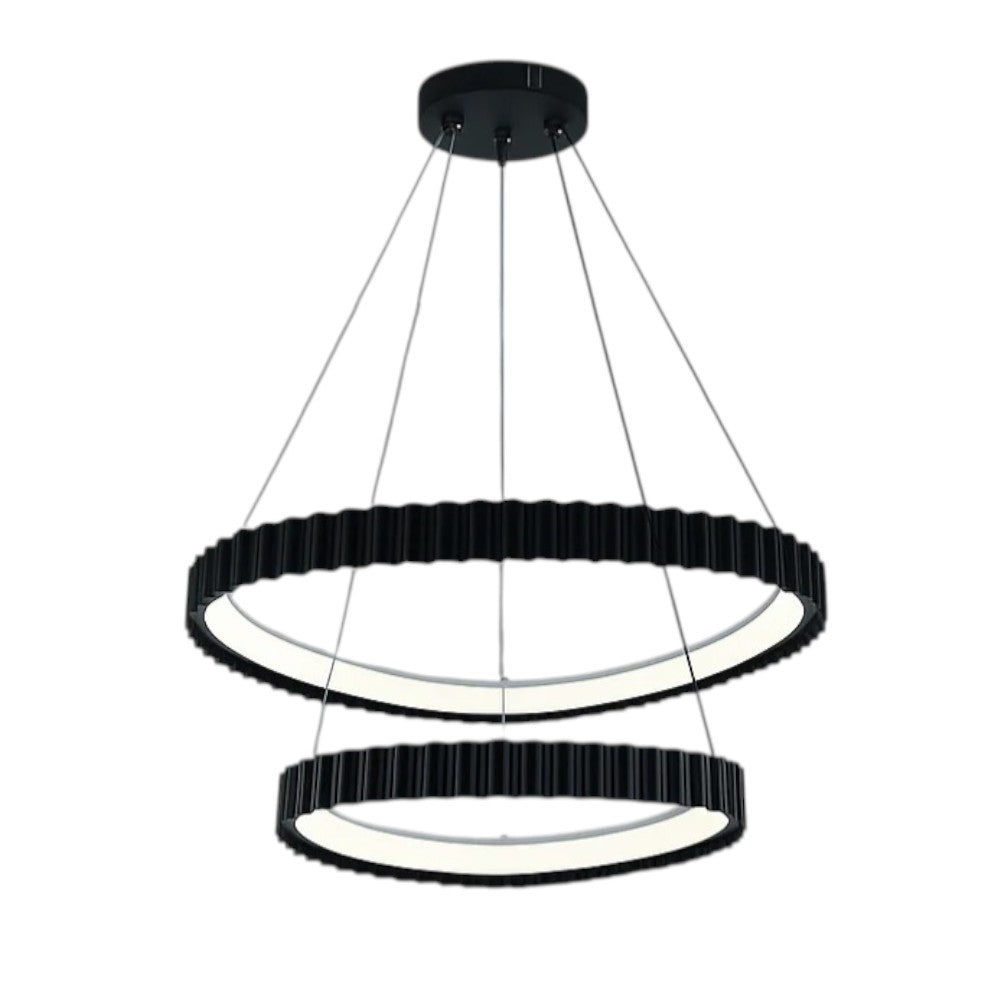 Lustra LED Suspendata 132W PALLADIO 2 Segmente Black Echivalent 700W