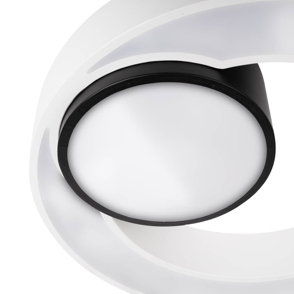 Plafoniera LED DONUT Alb & Negru Rotunda 50CM Echivalent 250W