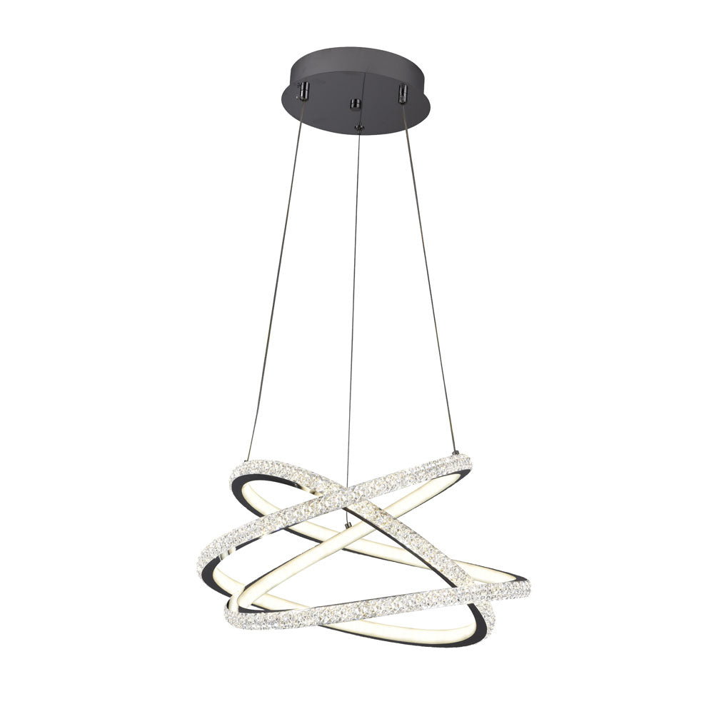 Lustra LED Suspendata PARMA Black Echivalent 500W Telecomanda