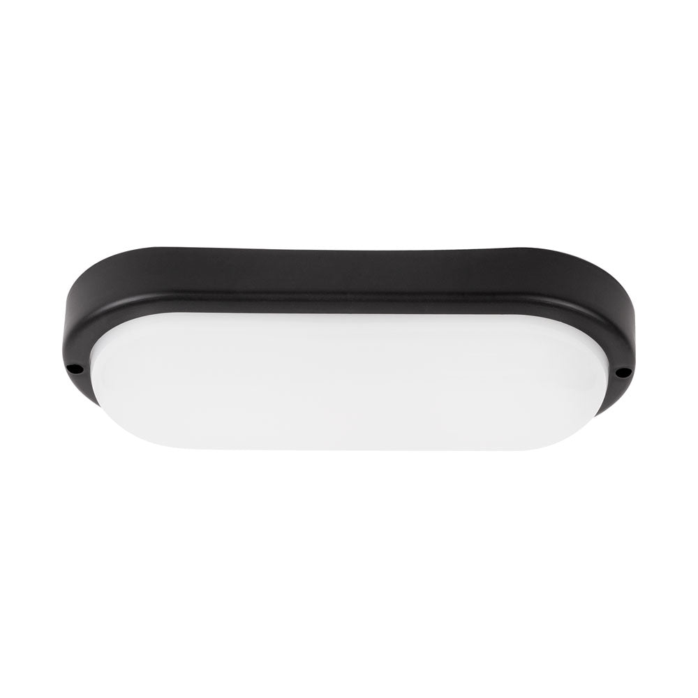 Aplica LED 12W Ovala BAT Neagra Exterior Echivalent 100W