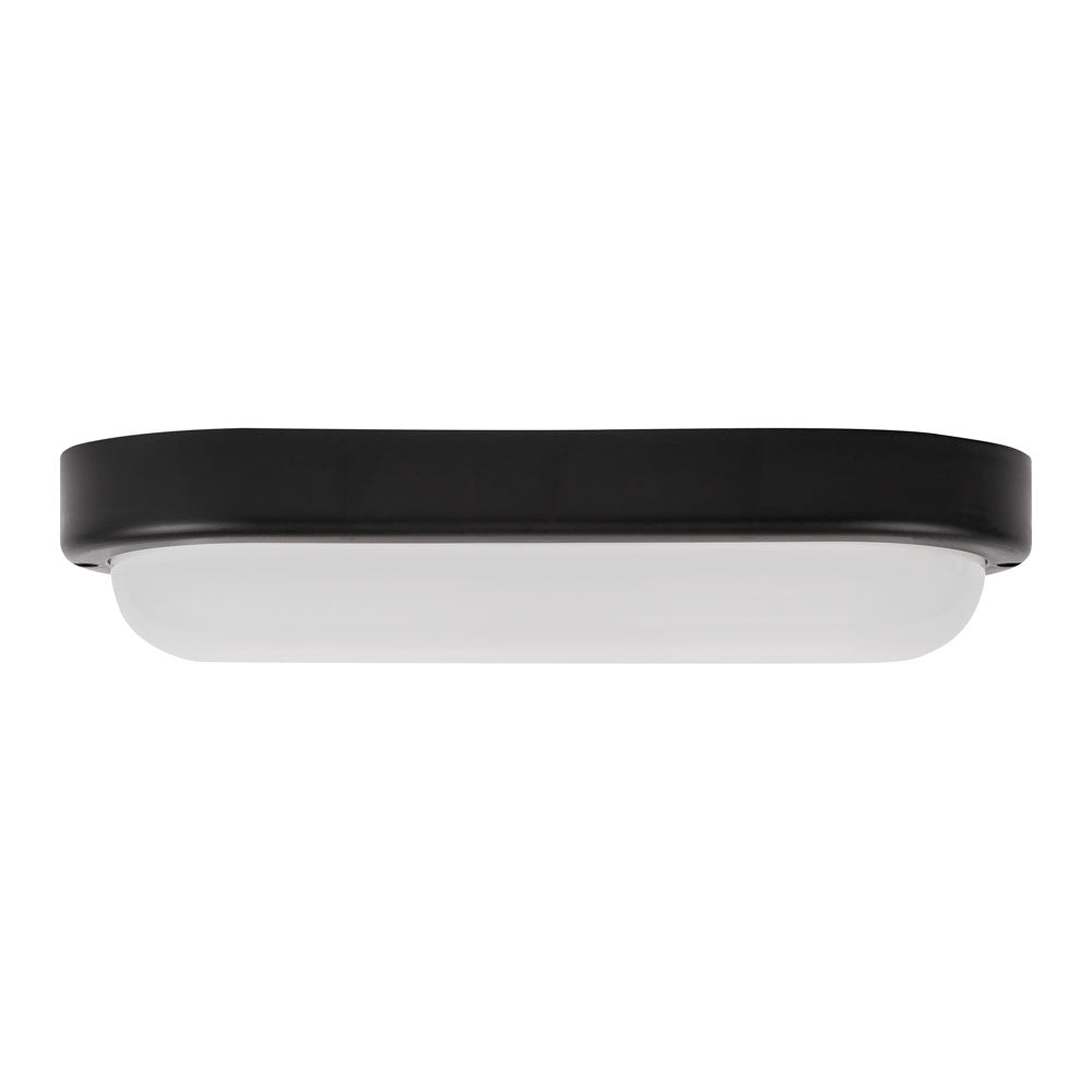 Aplica LED 12W Ovala BAT Neagra Exterior Echivalent 100W