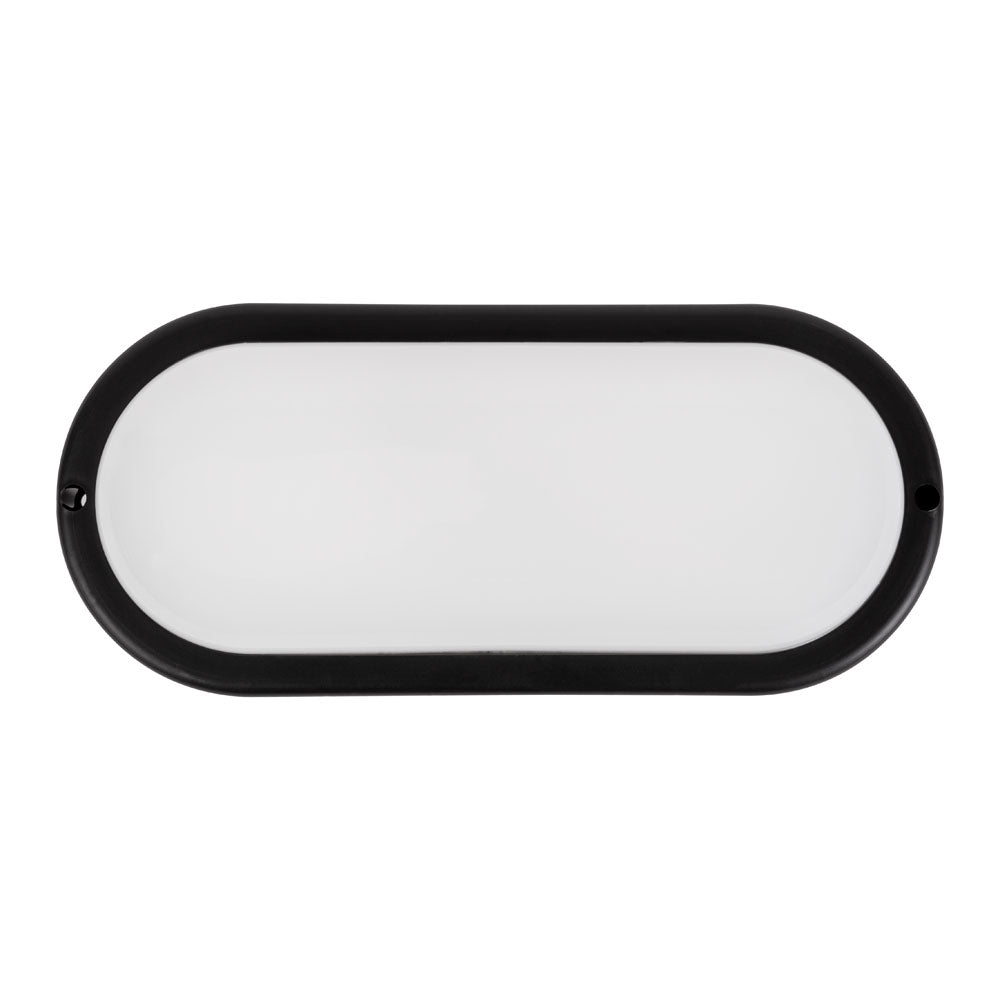 Aplica LED 12W Ovala BAT Neagra Exterior Echivalent 100W