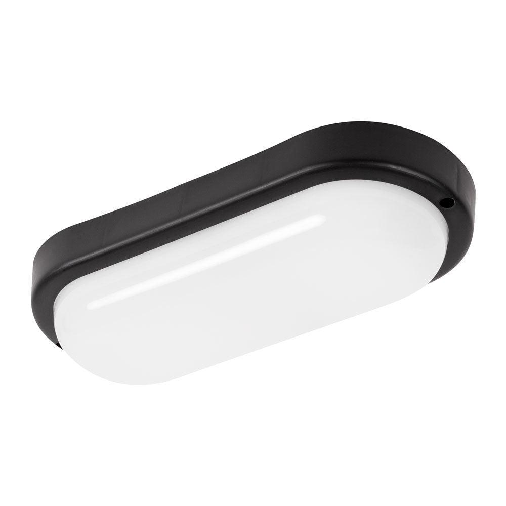 Aplica LED 12W Ovala BAT Neagra Exterior Echivalent 100W
