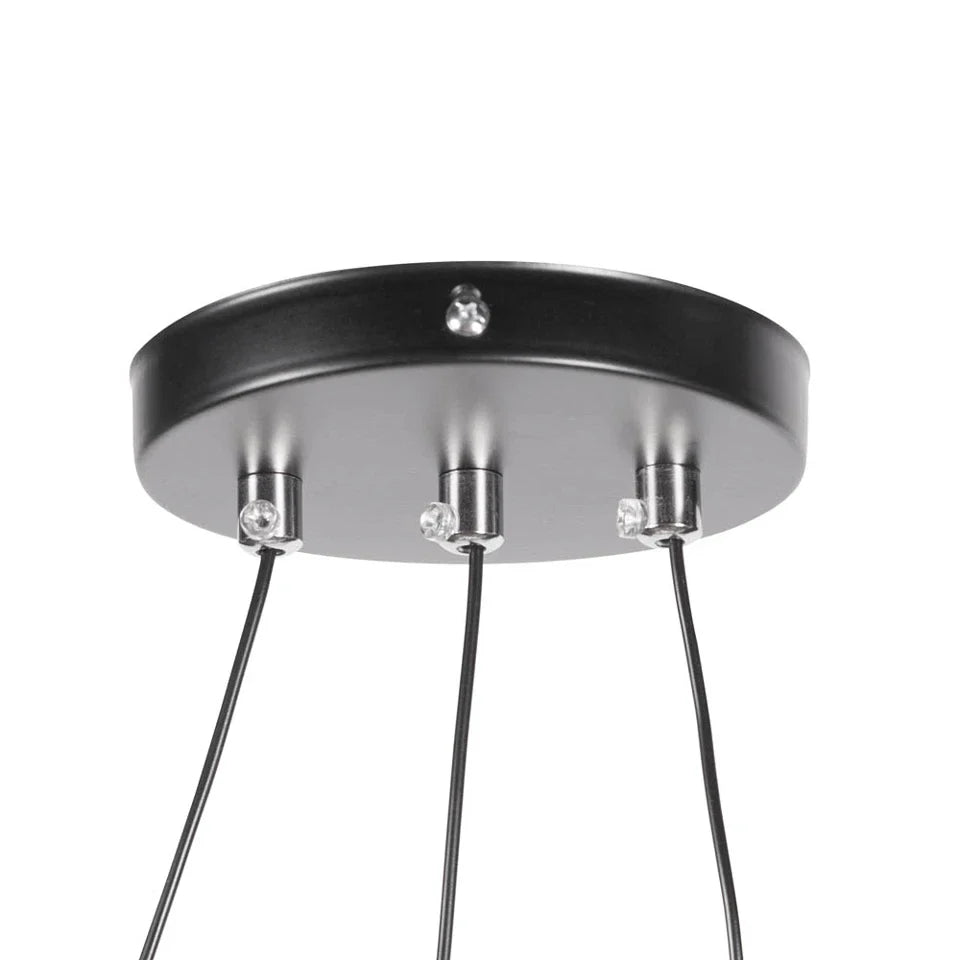 Lustra Abajur Negru Lucios + Sticla 3xE27 Liniara