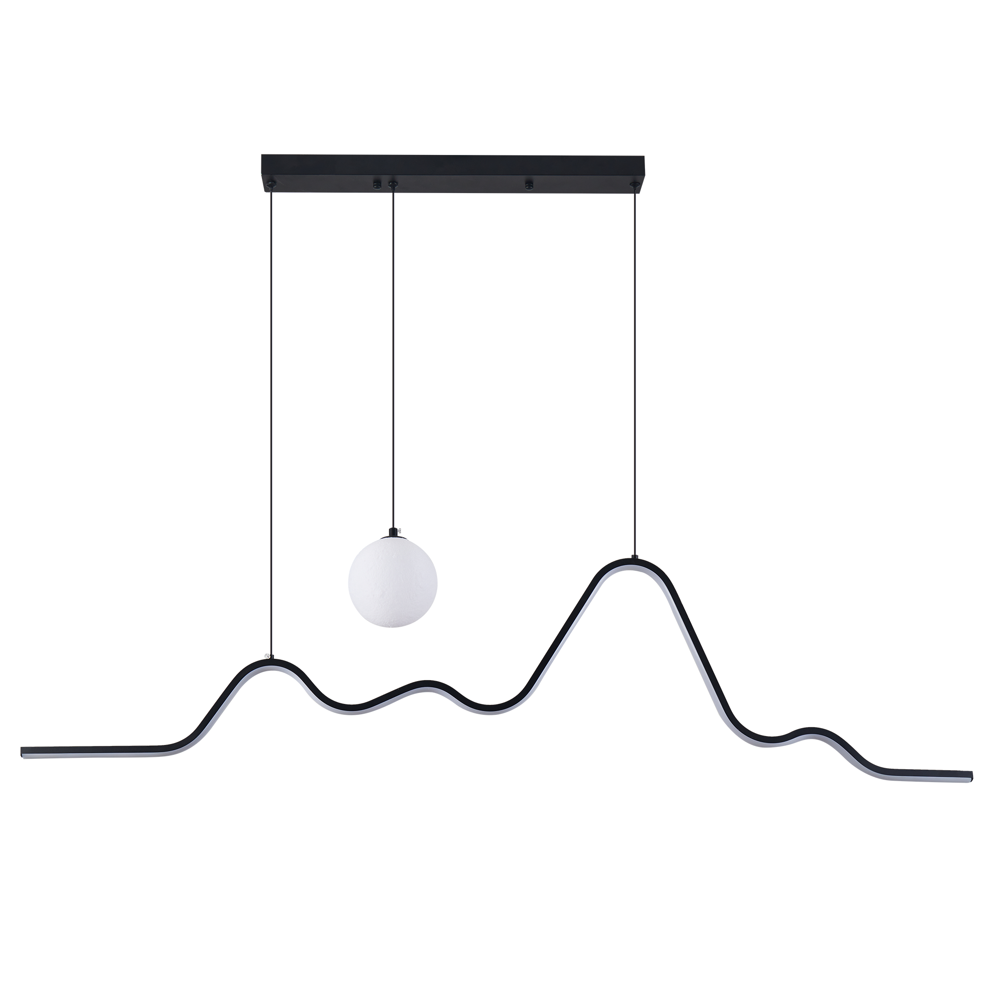 Lustra LED Suspendata HADES Black Echivalent 250W