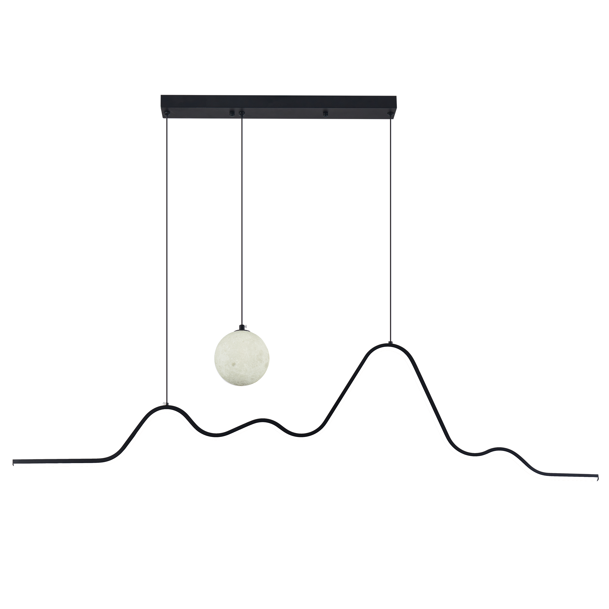 Lustra LED Suspendata HADES Black Echivalent 250W