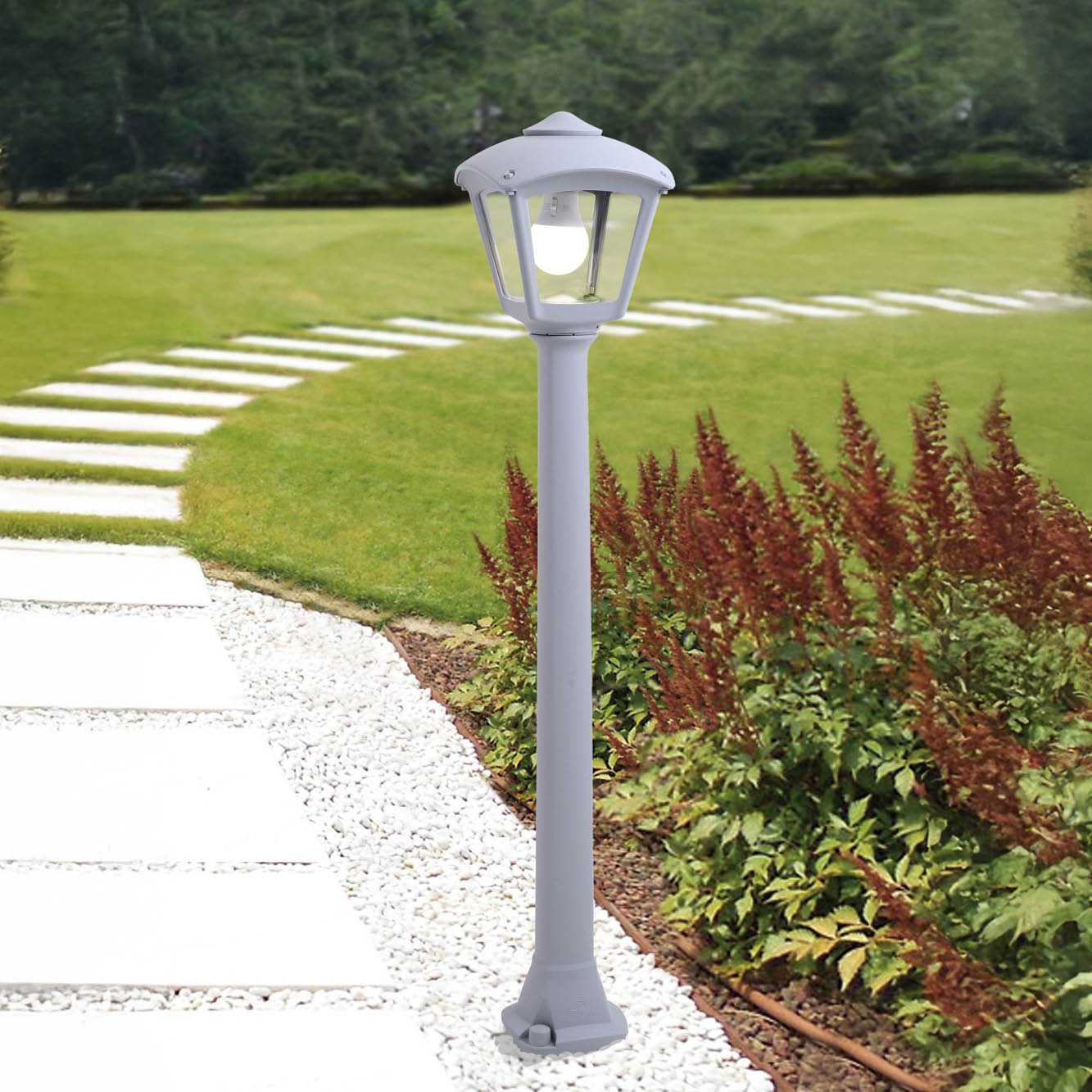 Stalp Ornamental KRYSO Finisaj Gri 95CM Fumagalli