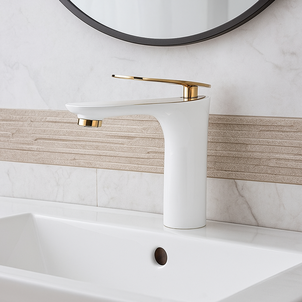 Baterie Lavoar Alb Auriu Design Elegant Alama